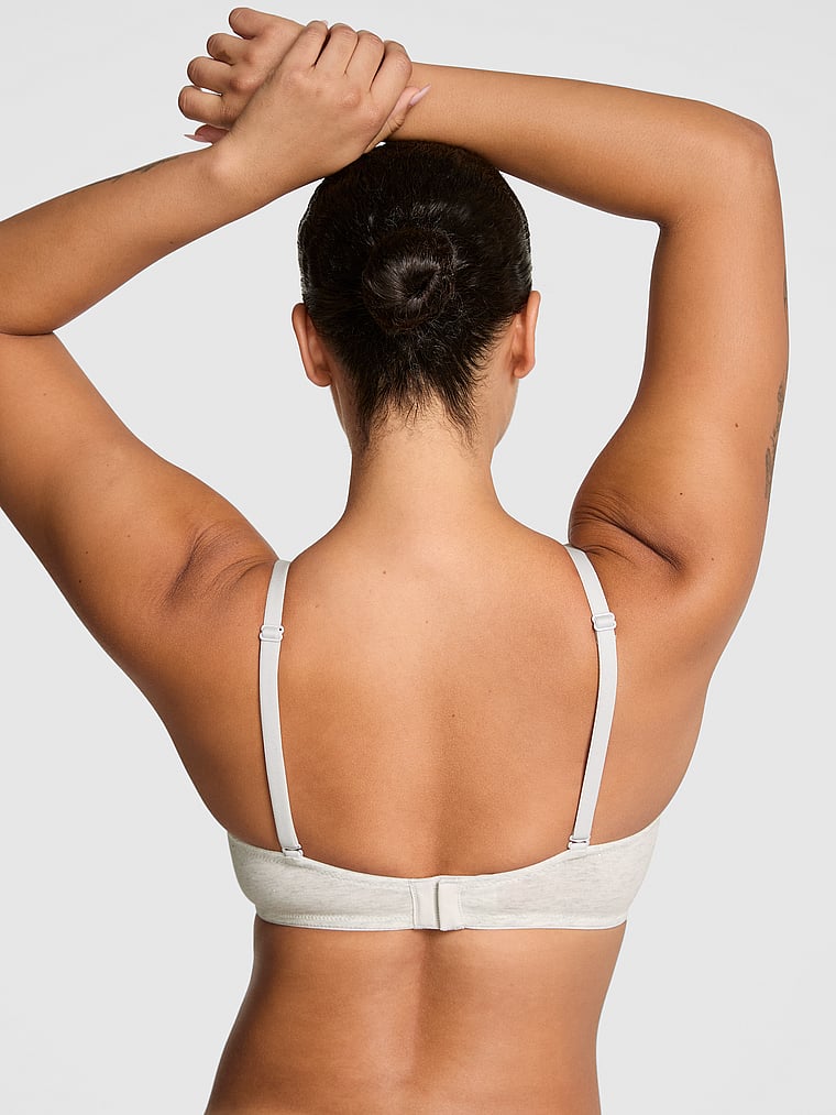 PINK Wear Everywhere™ Super Push-Up Bra, Heather Snow Shine, onModelBack, 2 of 4