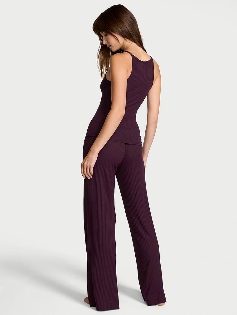 Buy SoSoft™ Modal Wide-Rib Tank & Pants Set, Black - Order Pajamas