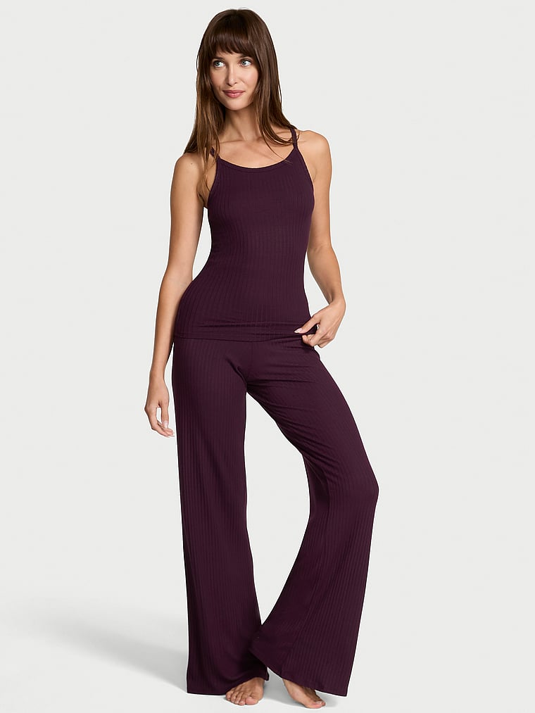 Buy SoSoft™ Modal Wide-Rib Tank & Pants Set, Black - Order Pajamas
