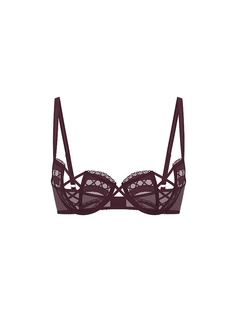 Laces Out Embroidery Unlined Semi Open-Cup Balconette Bra