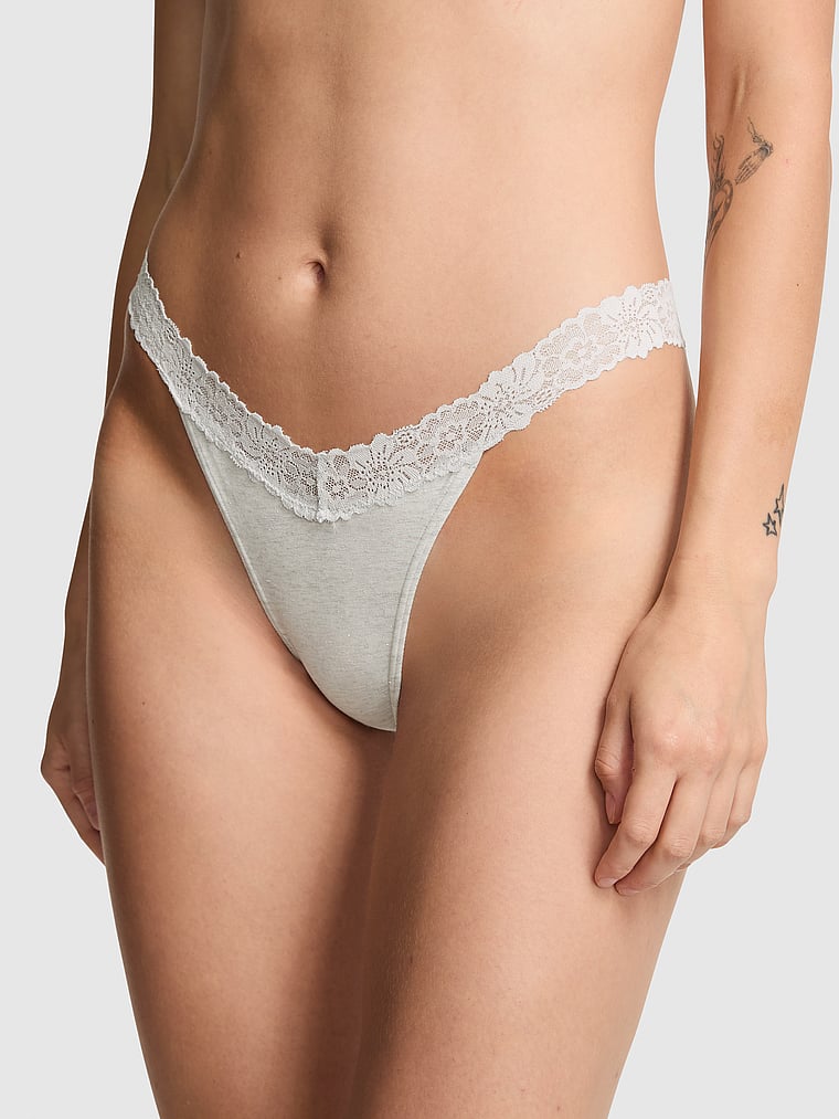 Cotton Daisy Patch High-Leg Thong Panty