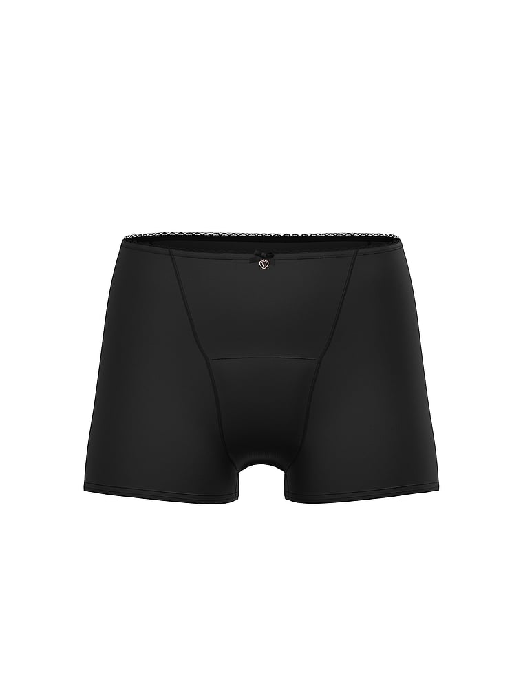 Victoria's Secret, Body by Victoria Period Mid-Rise Sleep Short, Black, offModelFront, 3 of 3