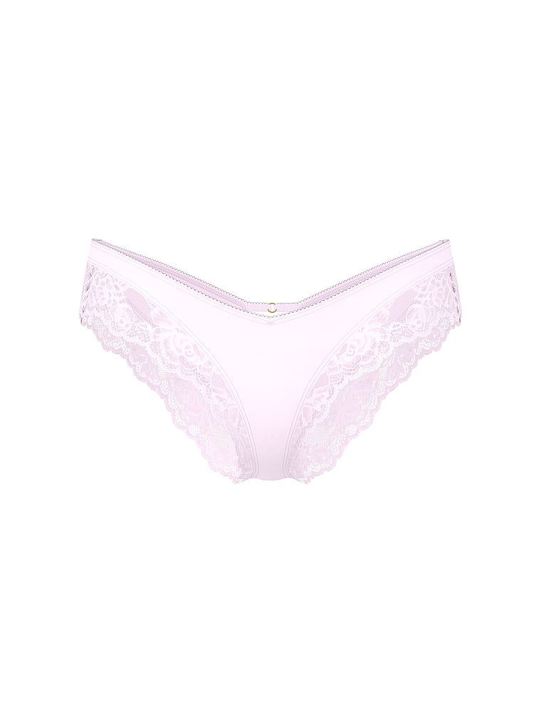 Victoria's Secret, Very Sexy Strappy-Back High-Leg Cheeky Panty, Light Hyacinth, offModelFront, 4 of 4