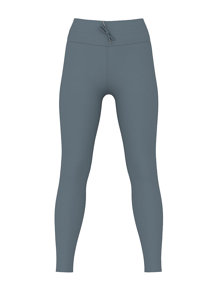 Victoria's Secret, VSX VSX Elevate™ High-Compression Drawcord Legging, Dark Steel, offModelFront, 4 of 4
