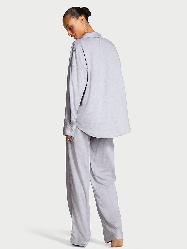Victoria's Secret, Victoria's Secret Modal-Cotton Long Pajama Set, onModelBack, 2 of 3