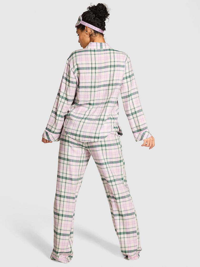 3-Piece Flannel Eye Mask & Long Pajama Set