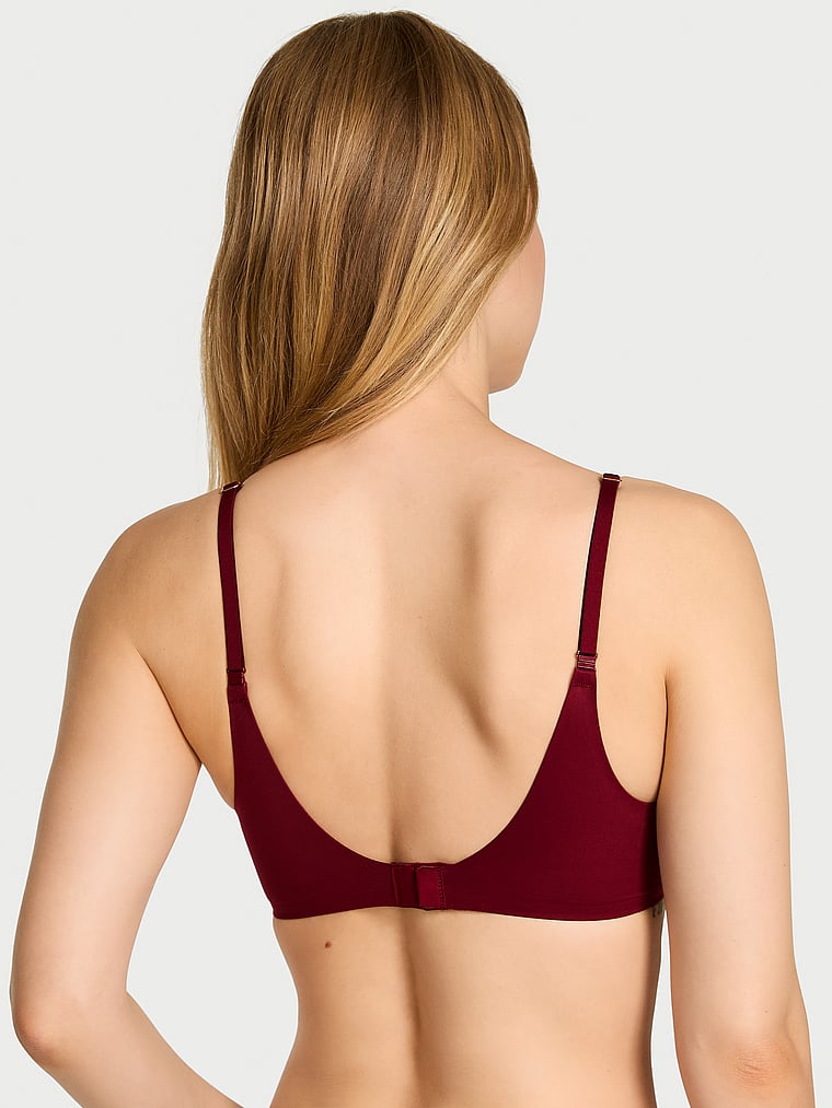 Victoria's Secret, Love Cloud Smooth Lightly Lined Full-Coverage Bra, Red, onModelBack, 2 of 3 Lotta is 5'10" or 178cm and wears 34B or Small