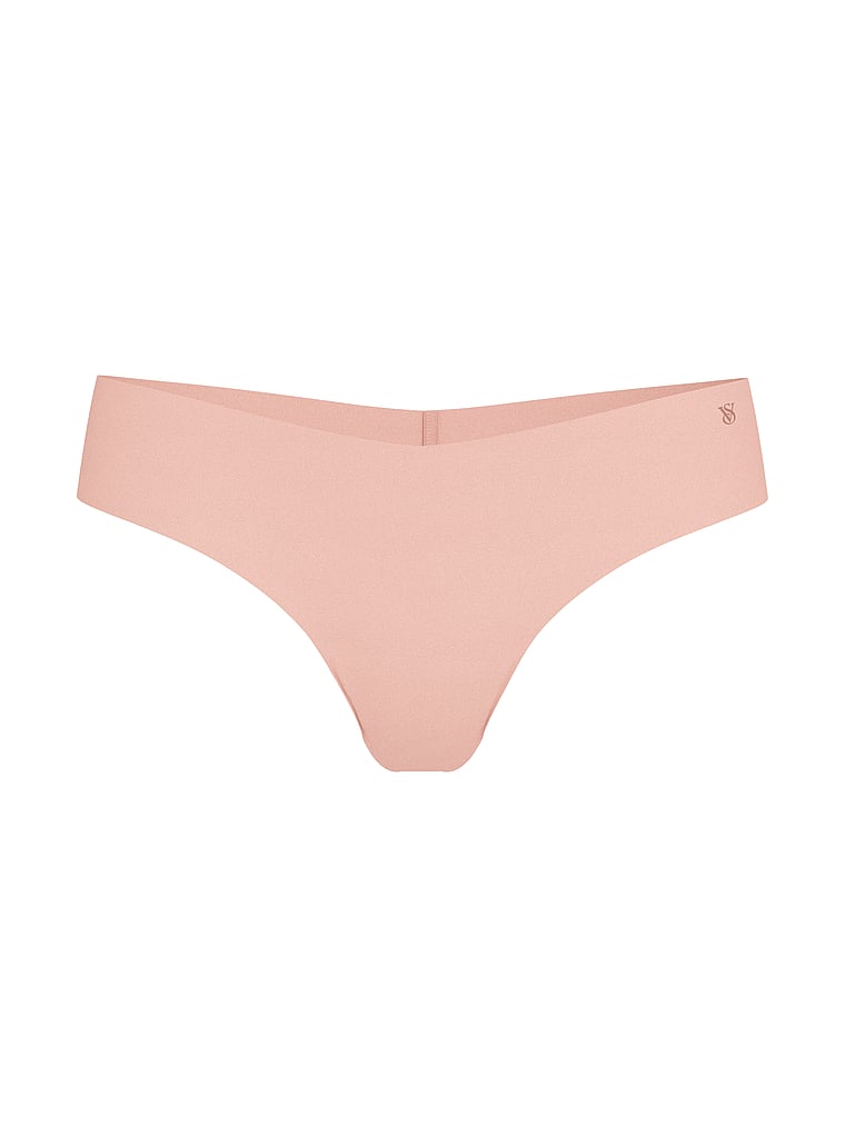 Victoria's Secret, No-Show No-Show Stripe Mesh Thong Panty, Macaron, offModelFront, 3 of 3