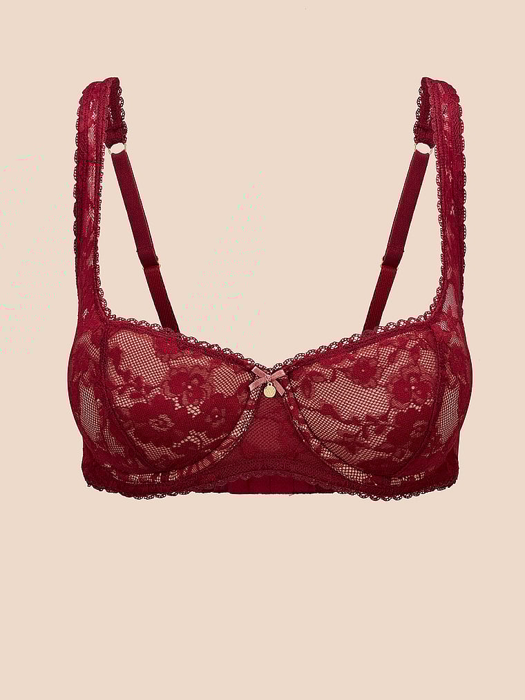 Victoria's Secret, Adore Me Alexiane Push-Up Balconette Bra, Sun-Dried Tomato, offModelFront, 3 of 3