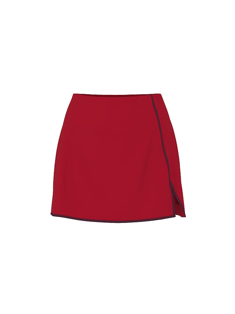 Victoria's Secret, VSX VSX Elevate™ Tipped & Accented Mini Skirt, Red Lacquer, offModelFront, 4 of 4
