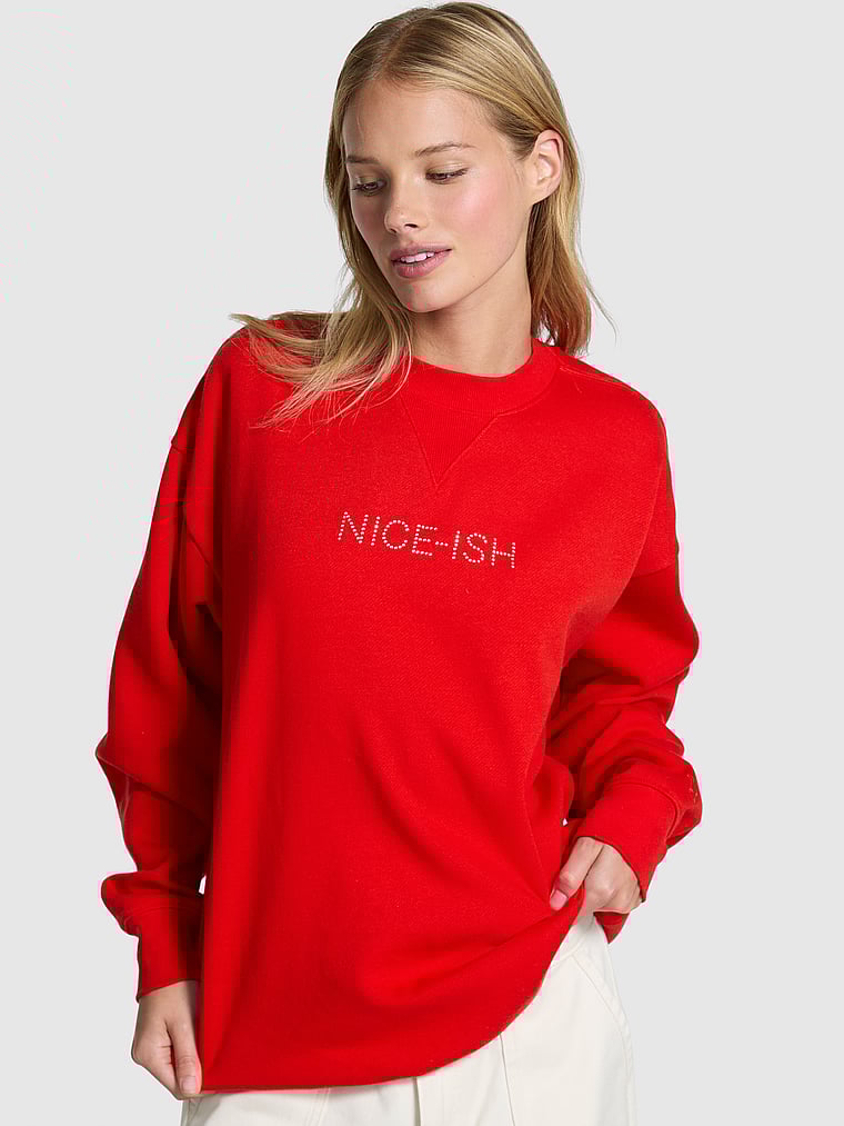Ivy Fleece Oversized Crew Sweatshirt