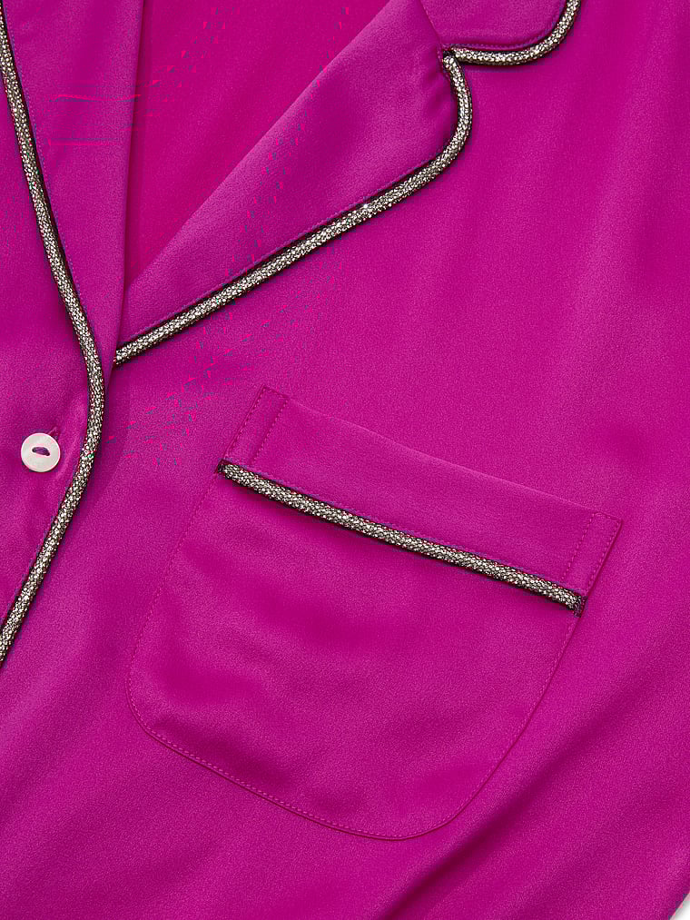 Satin Shine Stripe Long Pajama Set