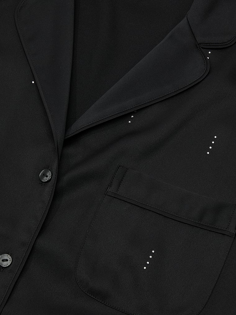 Satin Shine Stripe Long Pajama Set