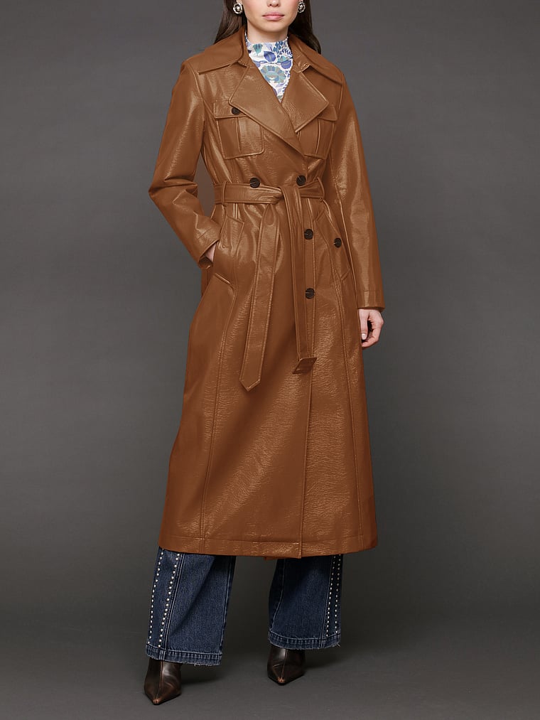Victoria's Secret, Avec Les Filles Belted Utility Trench Coat, Camel, detail, 4 of 4