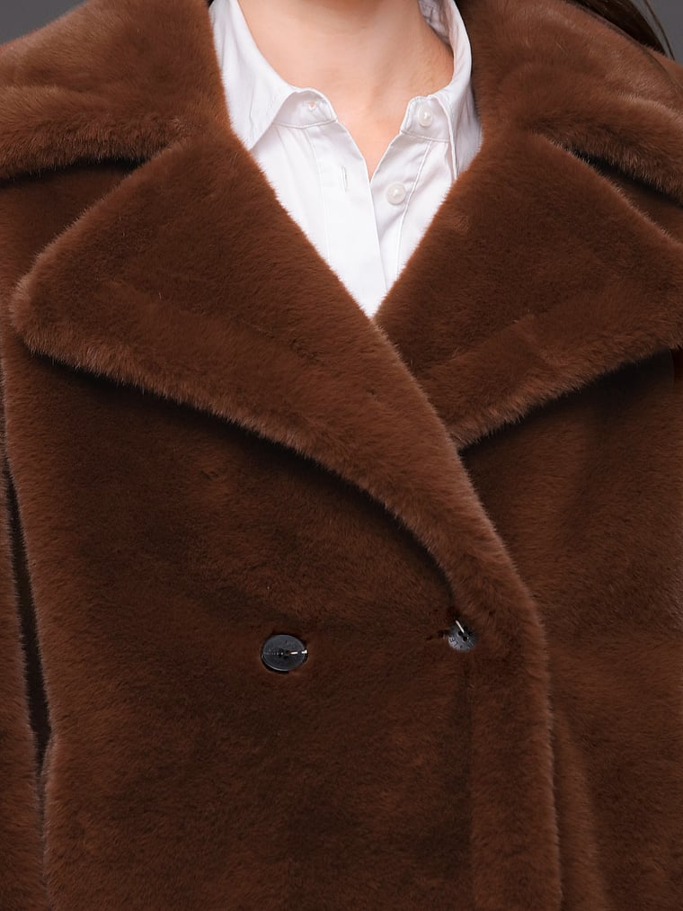 Victoria's Secret, Avec Les Filles Cropped Teddy Coat, Chaga, detail, 4 of 4