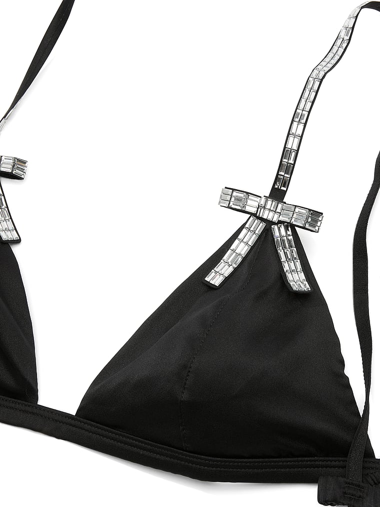 Sparkle Crystal Bow Triangle Bra