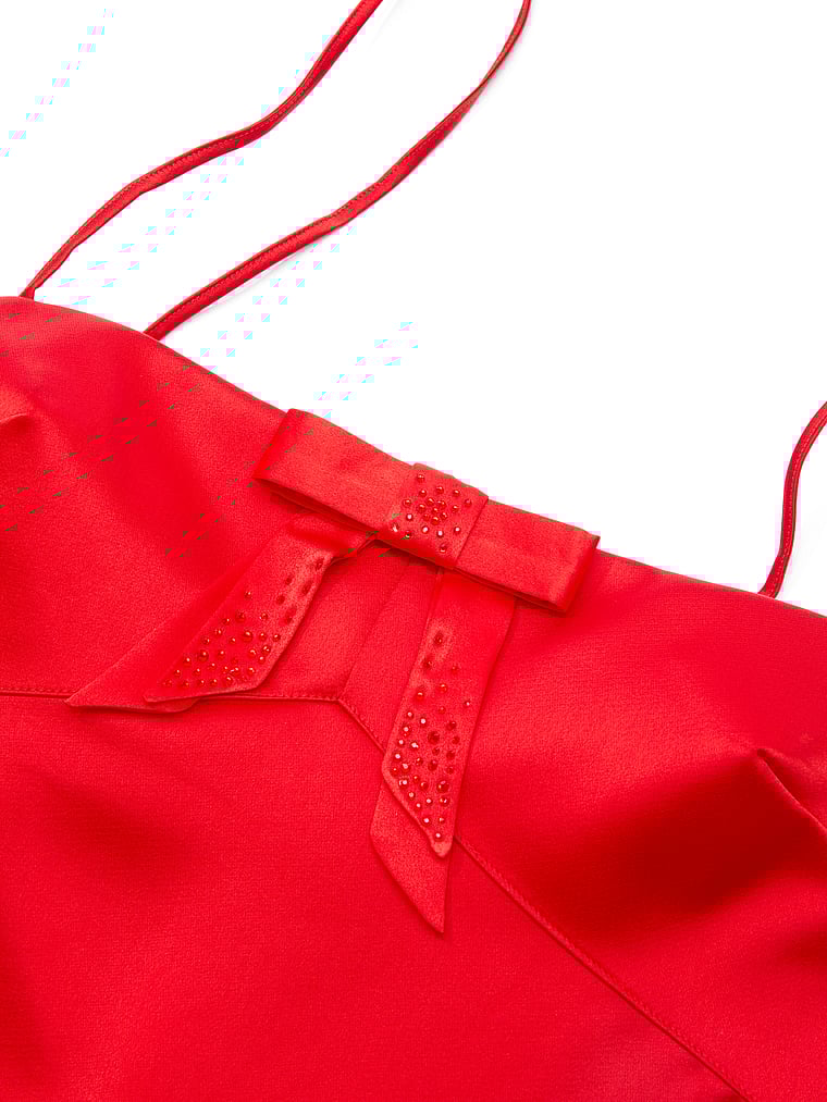 Twinkle Bow Satin Mini Slip Dress