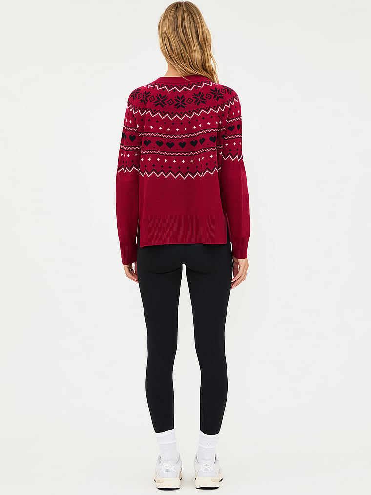 Victoria's Secret, Beach Riot Elizabeth Sweater, Mystic Maroon, onModelBack, 2 of 3