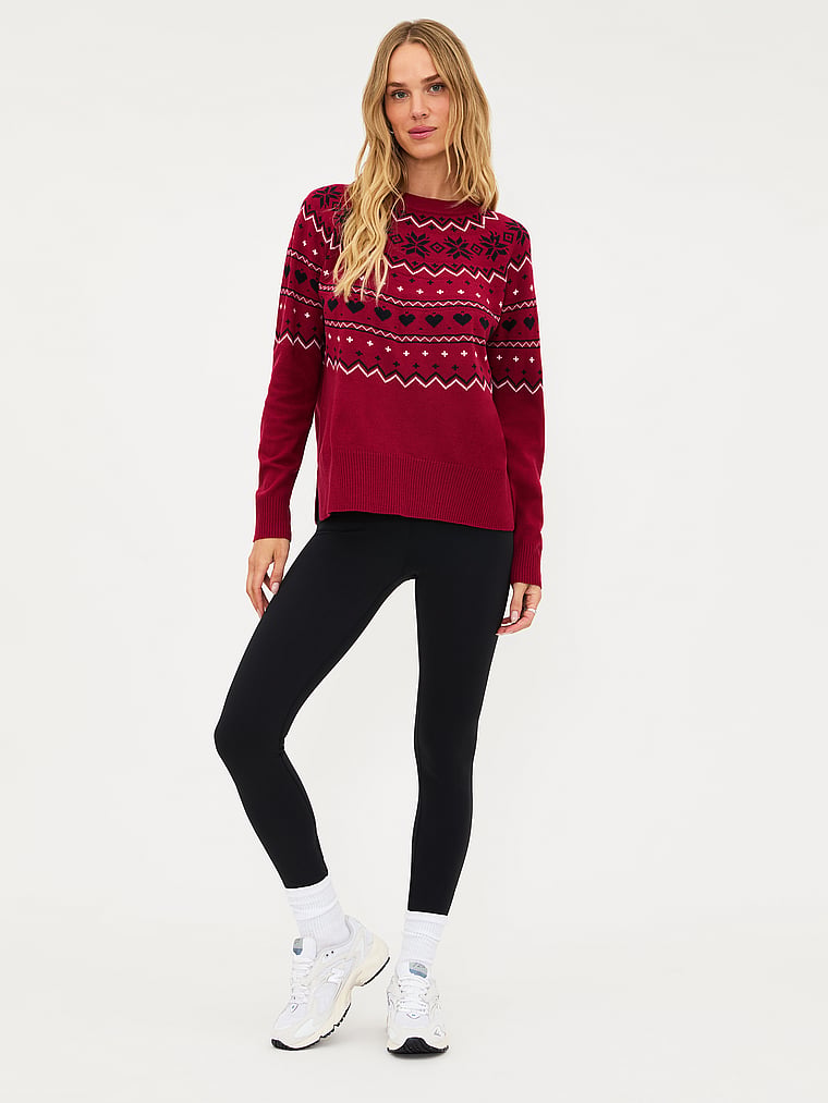 Victoria's Secret, Beach Riot Elizabeth Sweater, Mystic Maroon, onModelFront, 1 of 3