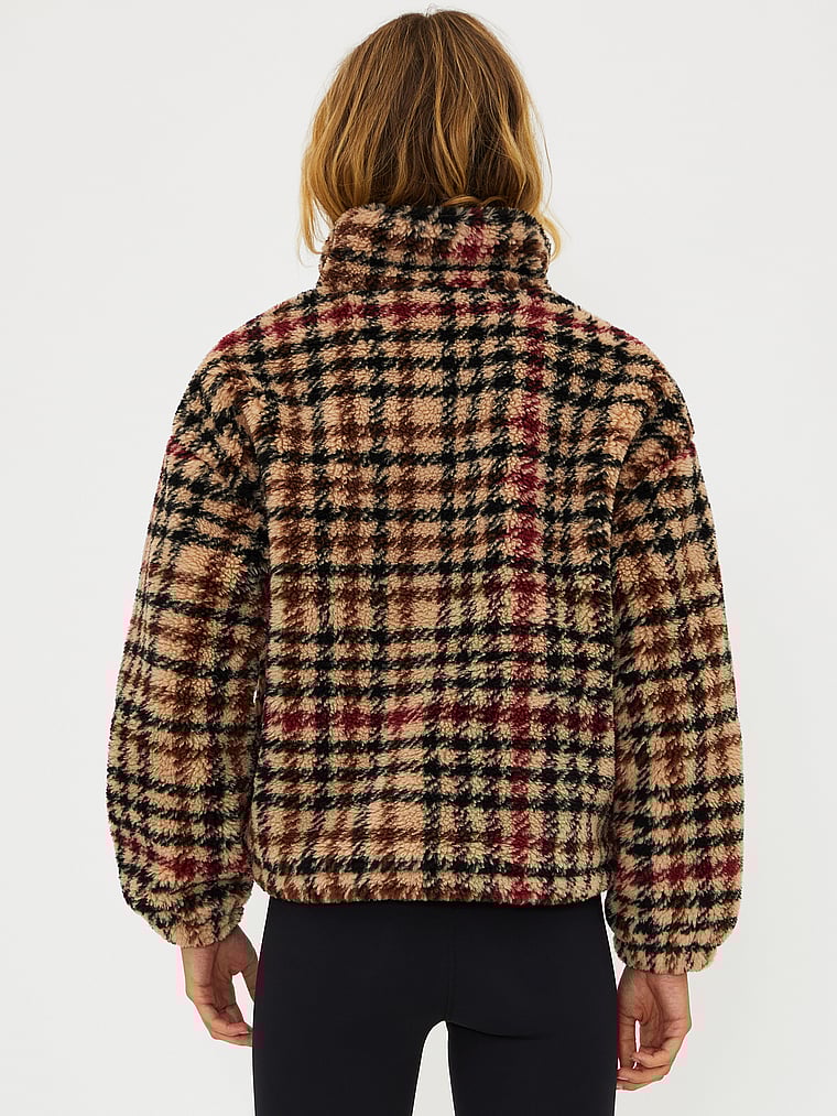 Victoria's Secret, Beach Riot Leona Sherpa, Midnight Houndstooth, onModelBack, 2 of 3