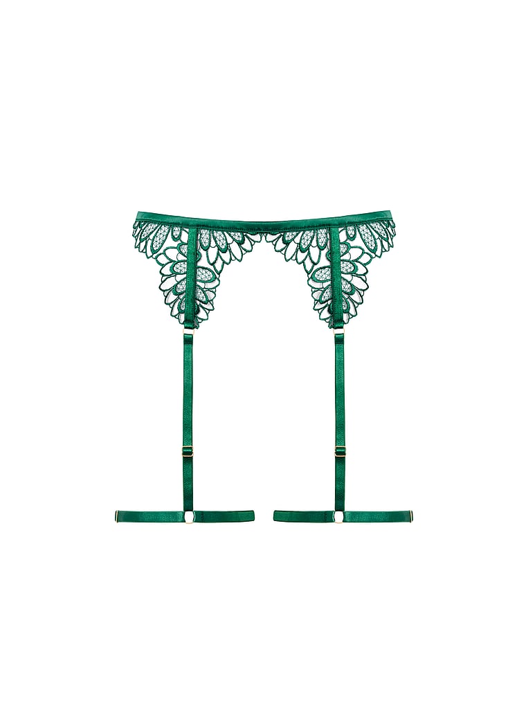 Victoria's Secret, BLUEBELLA Amaris Thigh Harness, Aventurine Green/Sheer, offModelFront, 3 of 3