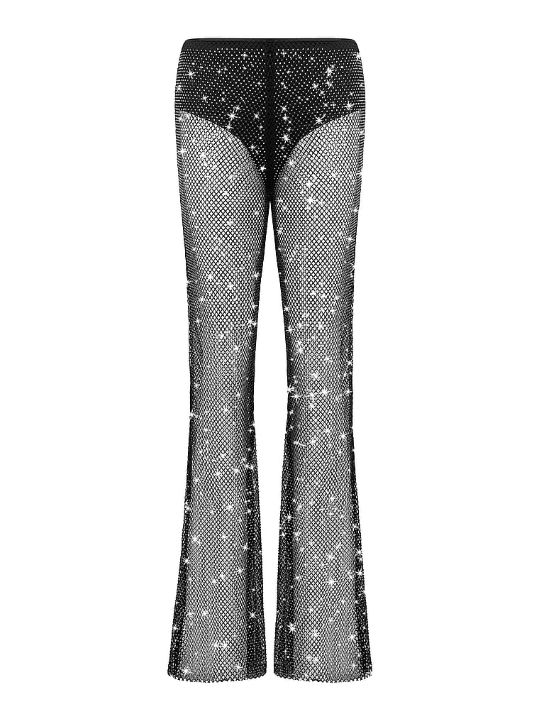 Victoria's Secret, BLUEBELLA Noor Rhinestone Pant, Black/Clear, offModelFront, 3 of 5