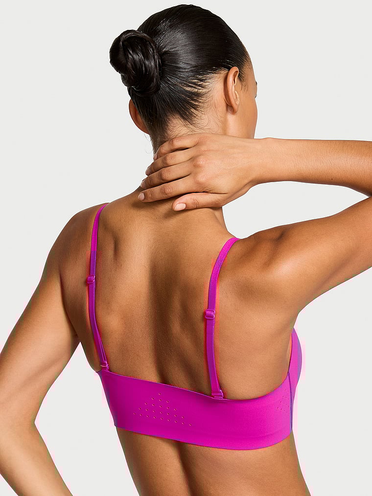 Victoria's Secret, VSX VSX Featherweight™ Light Balconette Sports Bra, Berrylicious, onModelBack, 2 of 5 Nikita  is 5'10" or 178cm and wears 34B or Small