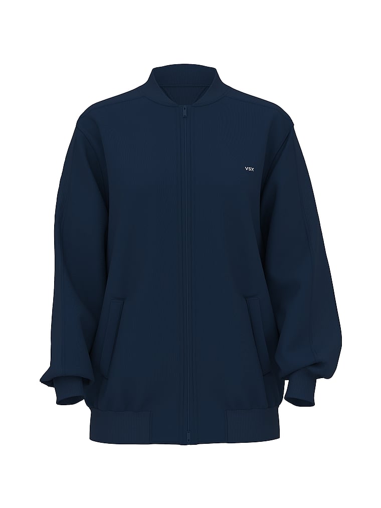 Victoria's Secret, VSX VSX Movement Fleece Jacket, Impact Blue, offModelFront, 2 of 5