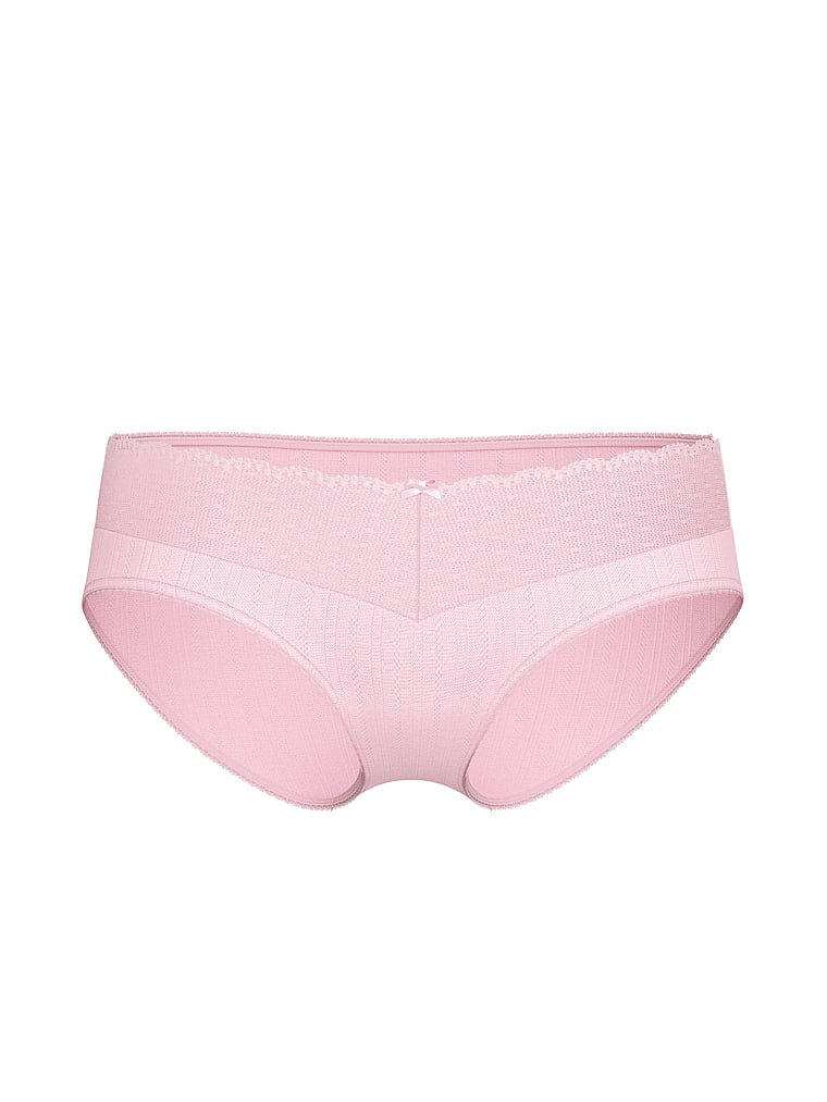 Victoria's Secret, Victoria's Secret Stretch Pointelle Hiphugger Panty, offModelFront, 3 of 3