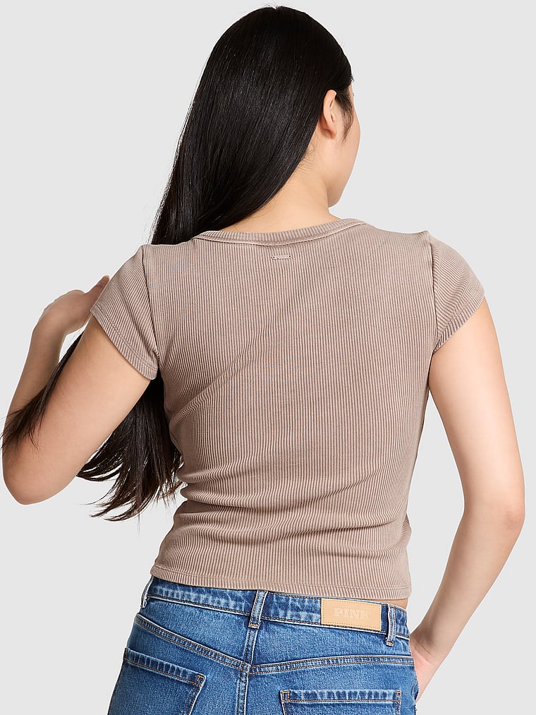 Vintage Ribbed Scoop Tee