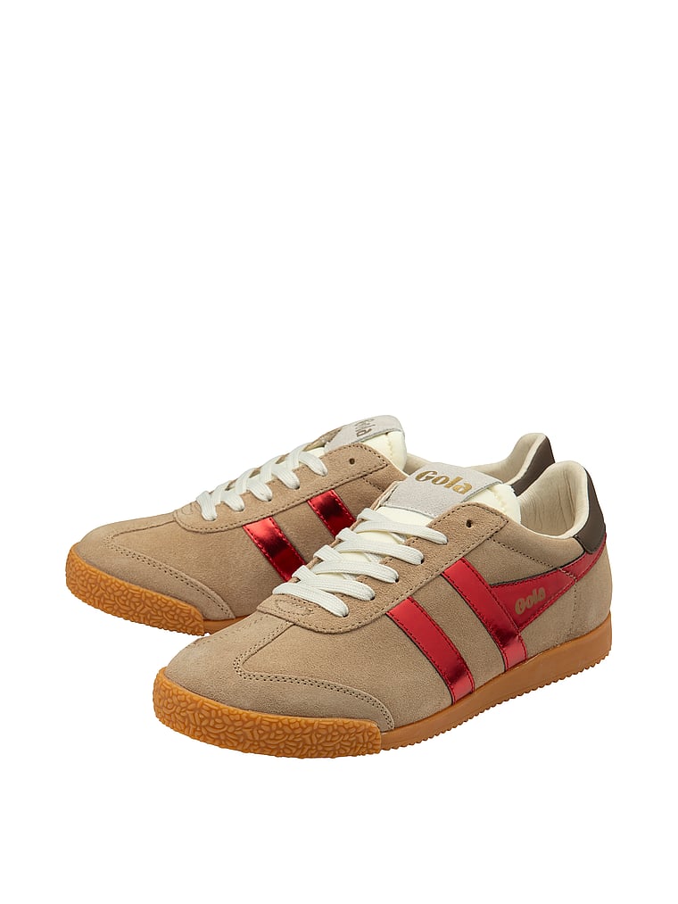 Gola Elan Glitz Sneakers, Light Caramel/Red/Dark Brown, onModelFront, 1 of 3