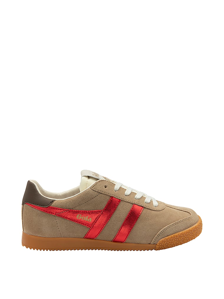 Gola Elan Glitz Sneakers, Light Caramel/Red/Dark Brown, onModelSide, 2 of 3
