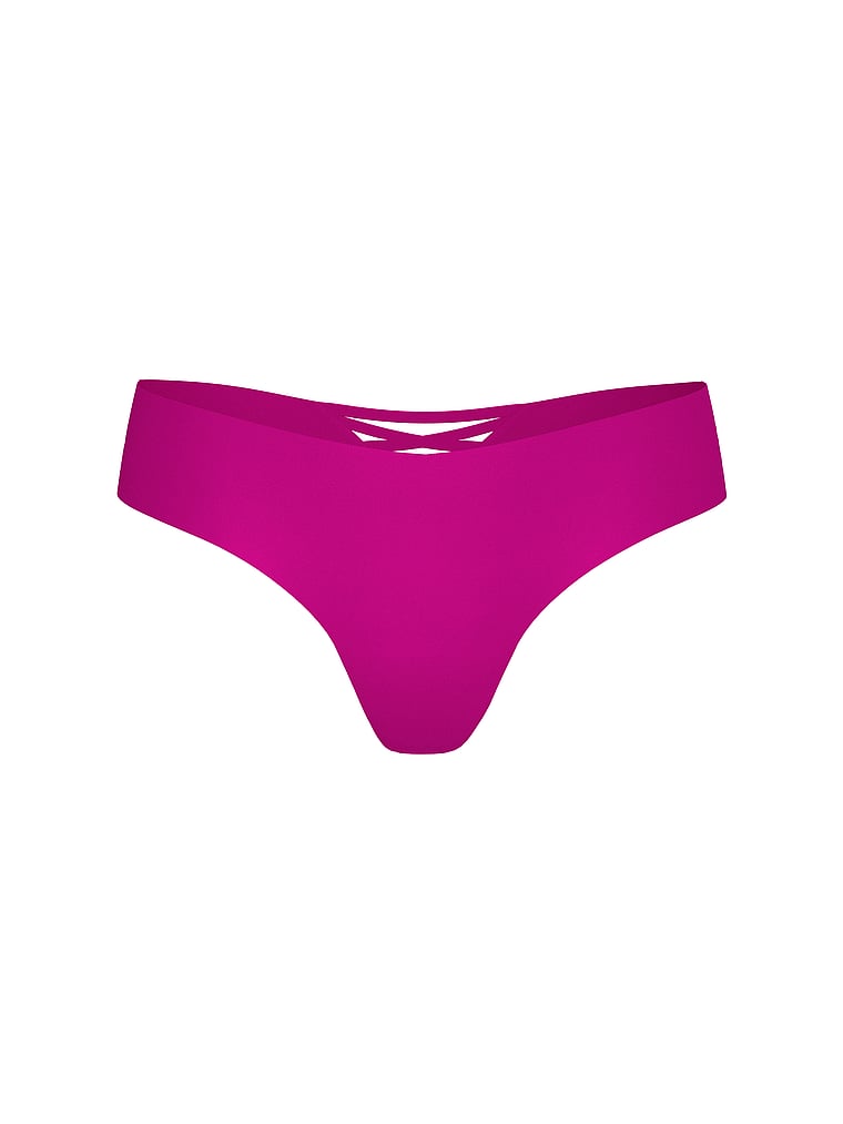 Victoria's Secret, No-Show No Show Strappy Thong Panty, offModelFront, 3 of 3