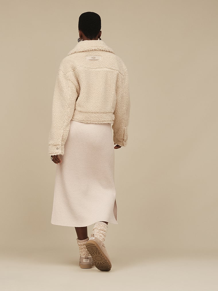 UGG® Frankie Short Trucker Jacket, Natural Ii, onModelBack, 2 of 4