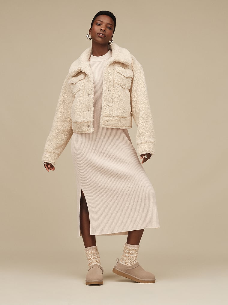 UGG® Frankie Short Trucker Jacket, Natural Ii, onModelFront, 1 of 4