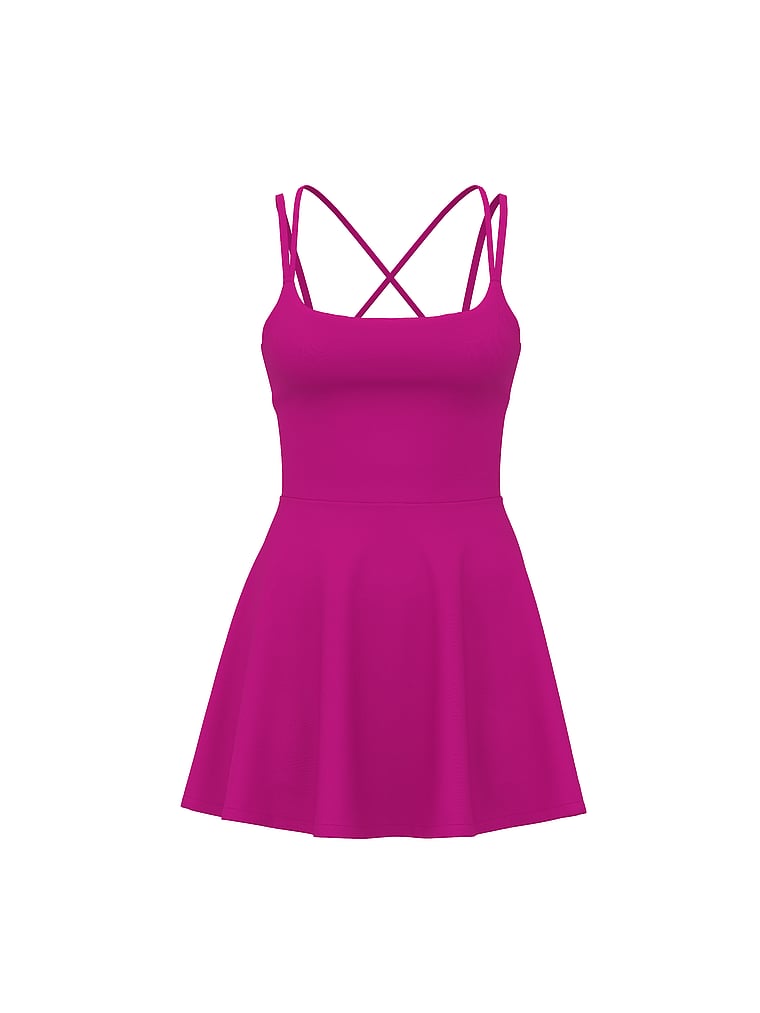 Victoria's Secret, VSX VSX Elevate™ Flare Mini Dress, Berrylicious, offModelFront, 4 of 4