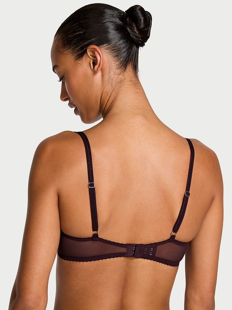 Laces Out Embroidery Unlined Semi Open-Cup Balconette Bra