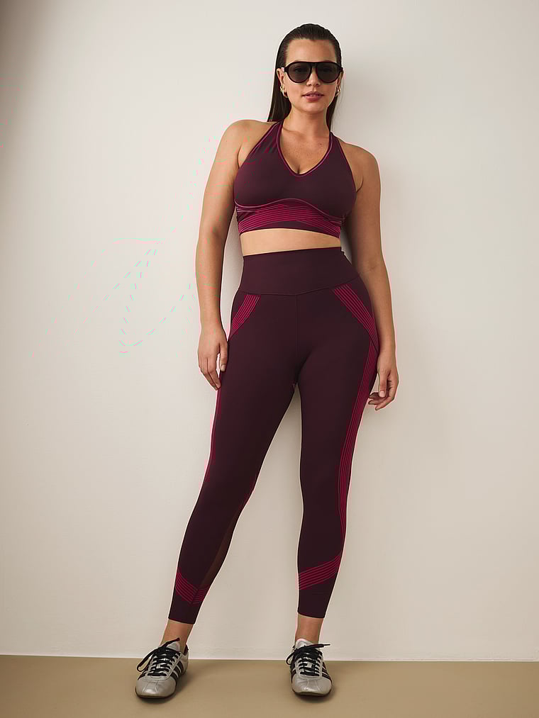 Victoria's Secret, VSX VSX Elevate™ Redefined Contours Legging, Winter Wine, onModelSide, 3 of 5