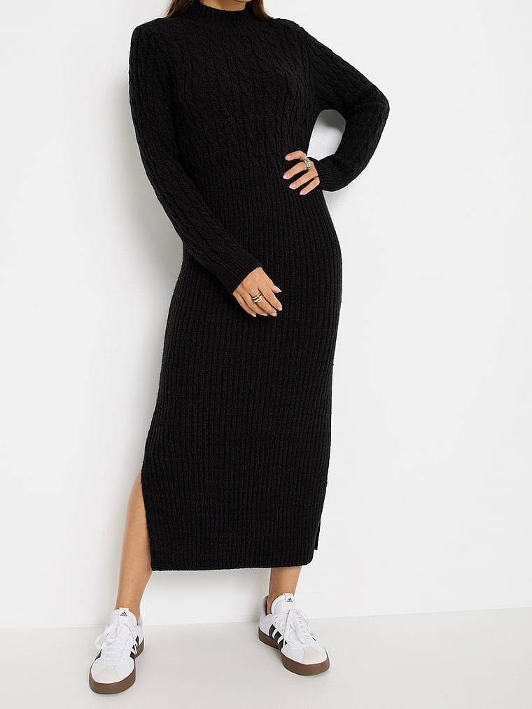 Cable Knit Longsleeve Dress