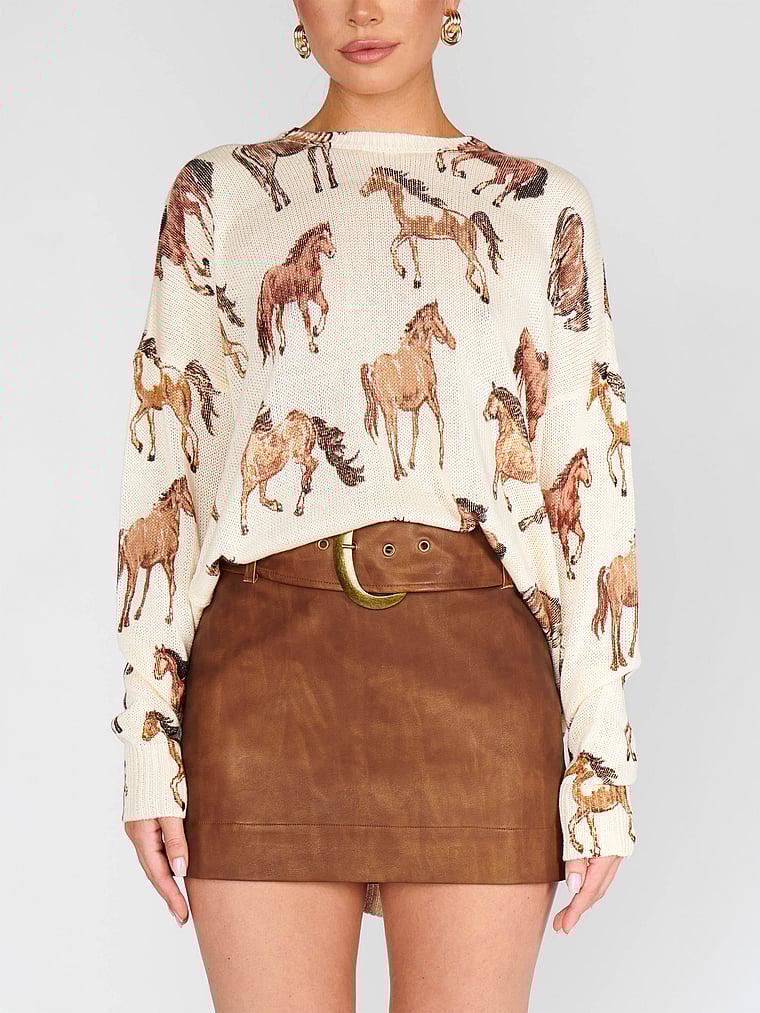 Victoria's Secret, Show Me Your Mumu Bonfire Sweater, Wild Horse Knit, onModelFront, 1 of 3