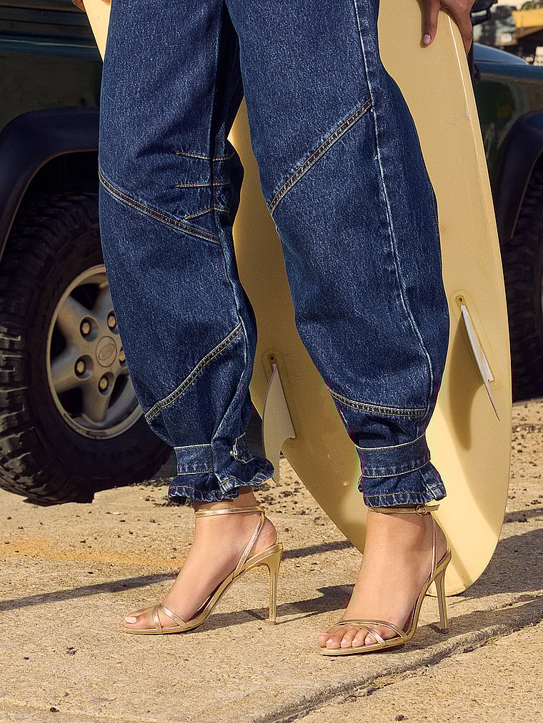 Steve Madden Jypsey Leather Heels, Gold Leather, offModelFront, 4 of 4