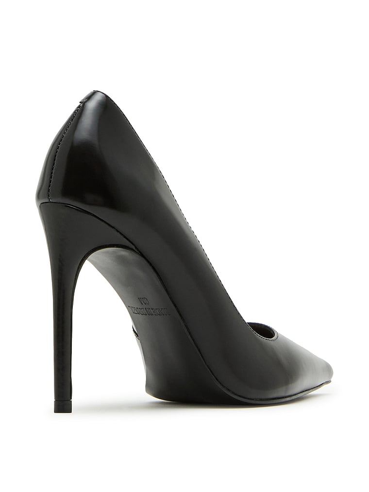 Steve Madden Noir Leather Pumps, Black Leather, offModelFront, 4 of 4