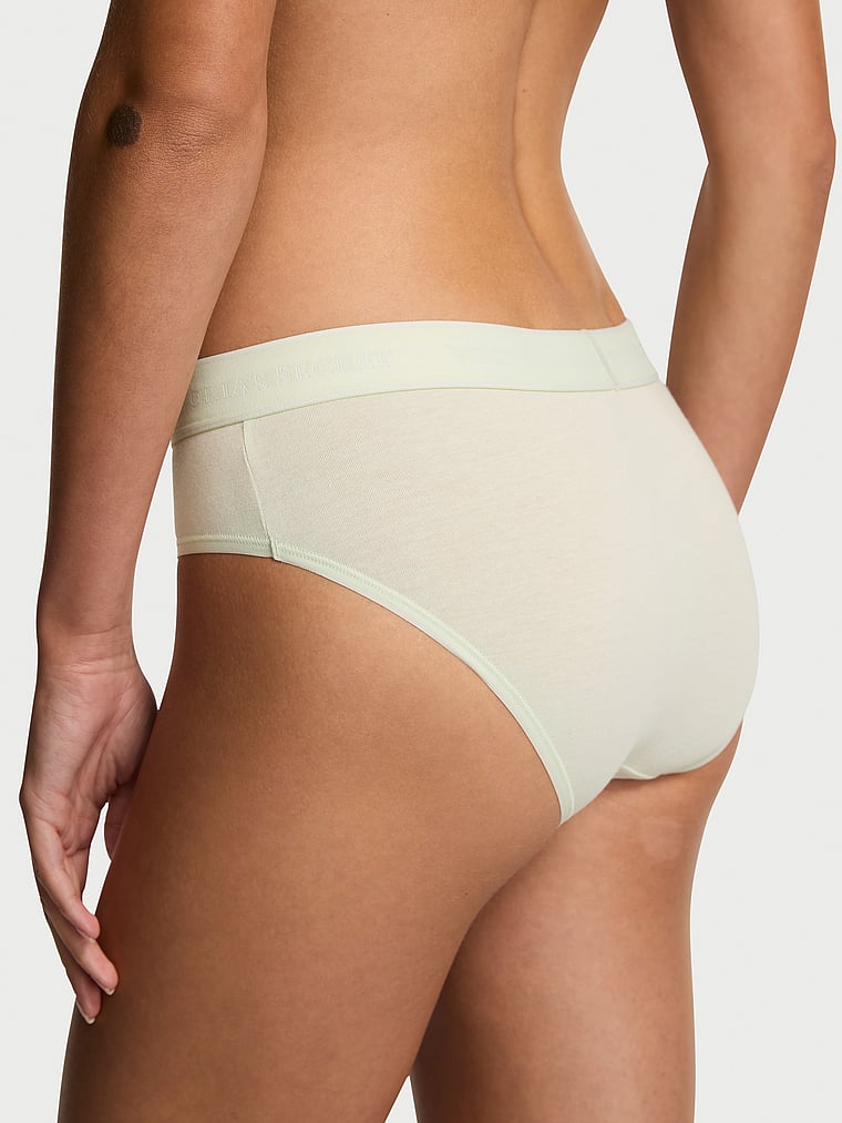 Victoria's Secret, Cotton Sheer Heritage Logo Hiphugger Panty, Mint Crush, onModelBack, 2 of 3 Maia is 5'9" or 175cm and wears Small