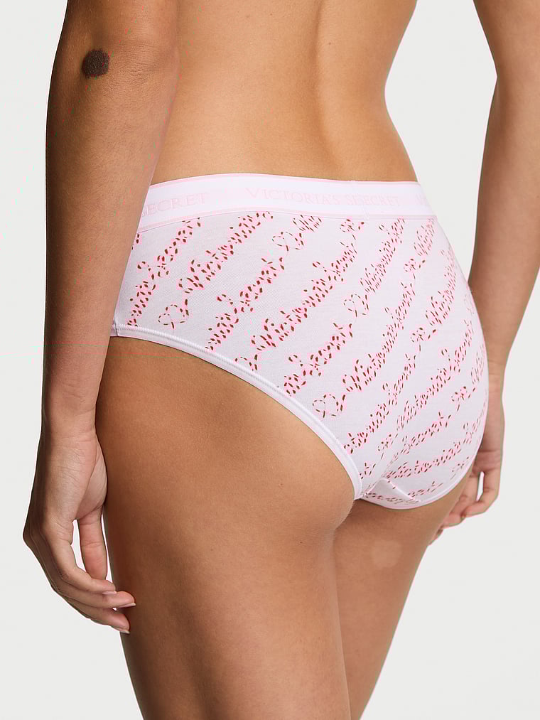 Victoria's Secret, Cotton Logo Cotton Hiphugger Panty, Vs White Script, onModelBack, 2 of 3 Maia is 5'9" or 175cm and wears Small