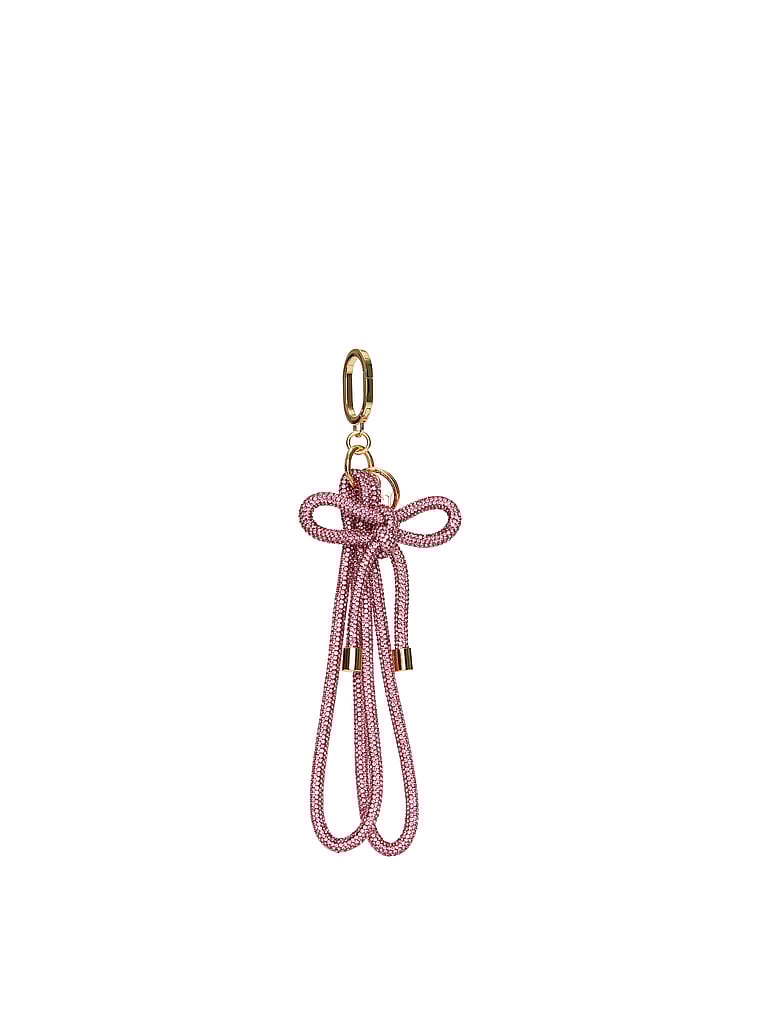 Victoria's Secret, Victoria's Secret Knotted Shine Wristlet Strap Keychain, Royal Pink, onModelFront, 1 of 4