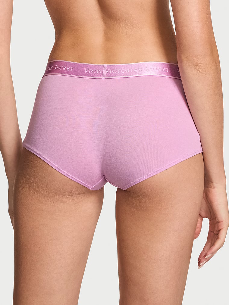 Logo Cotton Shine Patch Boyshort Panty