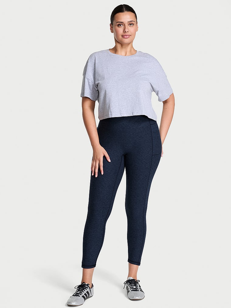 Victoria's Secret, VSX VSX LUXMarl™ Legging, Heather Impact Blue, onModelFront, 1 of 4 Karmi is 5'10" or 178cm and wears Large