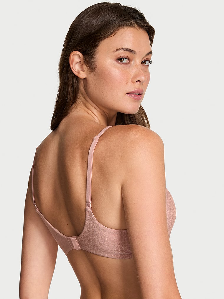 Victoria's Secret, Body by Victoria FlexFactor Lightly Lined Plunge Demi Bra, Royal Pink, onModelBack, 2 of 4 Kennidy is 5'11" or 180cm and wears 34B or Small