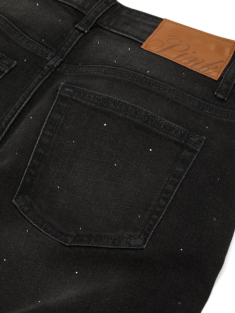 Denim by PINK Mid-Rise Baggy Wide-Leg Jeans