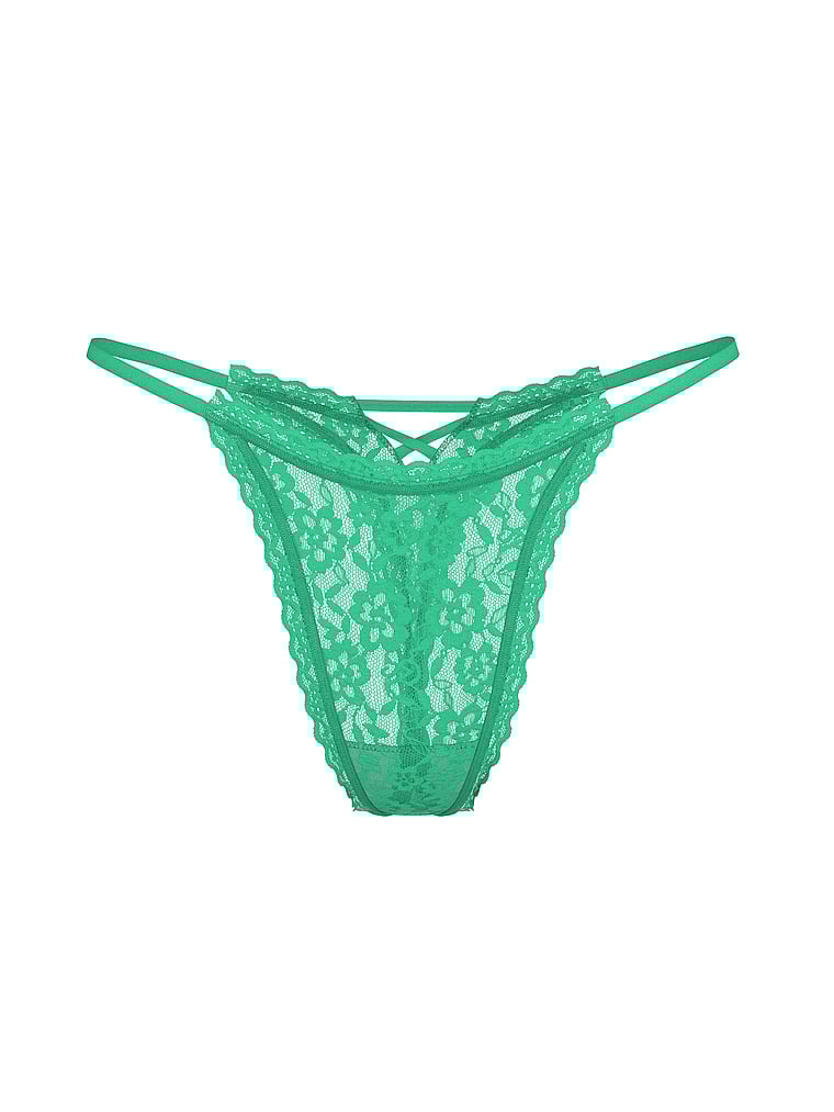 Eyelet Mesh Strappy String Thong Panty